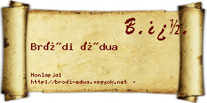 Bródi Édua névjegykártya